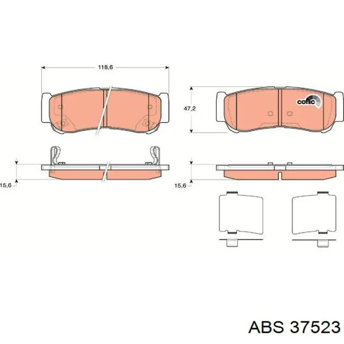 Купити 37523 ABS Задні колодки