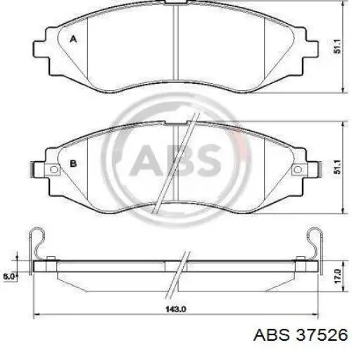 Купити 37526 ABS Колодки гальмівні передні, дискові
