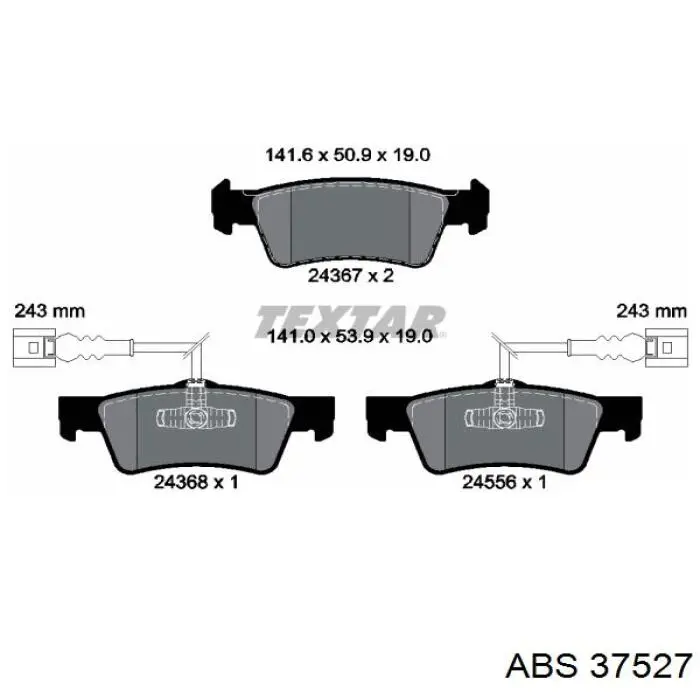 Колодки гальмові задні, дискові 37527 ABS