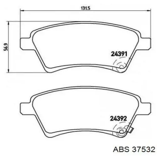 Передні тормозні колодки 37532 ABS