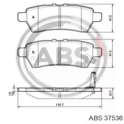37536 ABS Колодки гальмівні задні, дискові