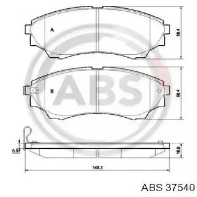 Купити 37540 ABS Колодки гальмівні передні, дискові