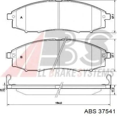 Гальмівні колодки ABS 37541 ціна, від 29.66 USD