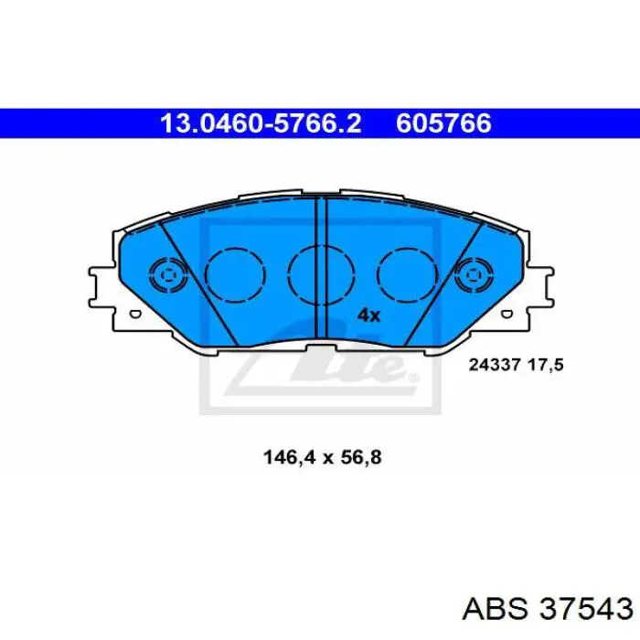 Колодки гальмівні передні, дискові 37543 ABS