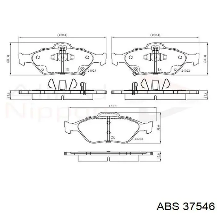 Гальмівні колодки ABS 37546 ціна, від 25.93 USD