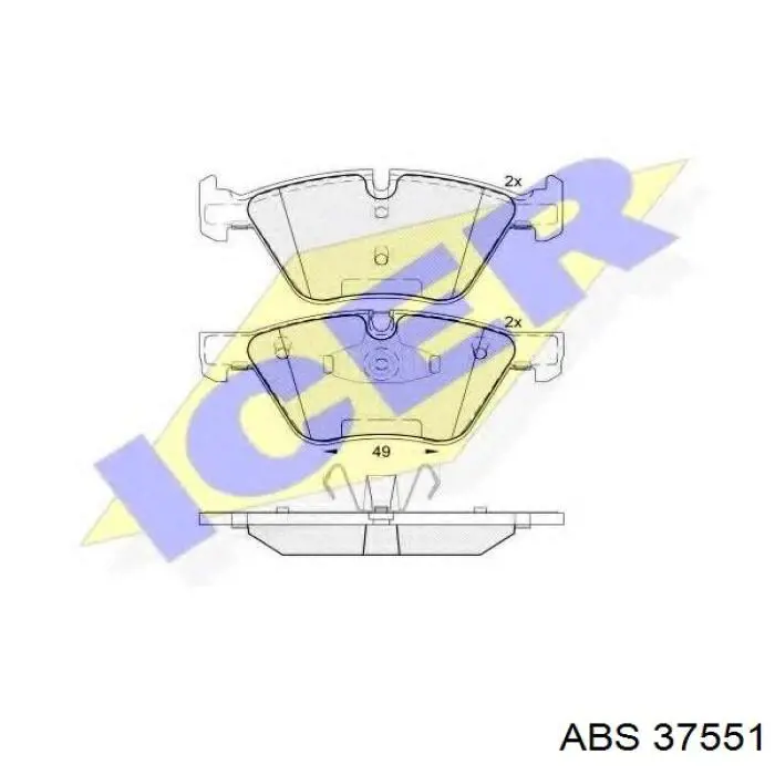 Купити 37551 ABS Колодки гальмівні передні, дискові