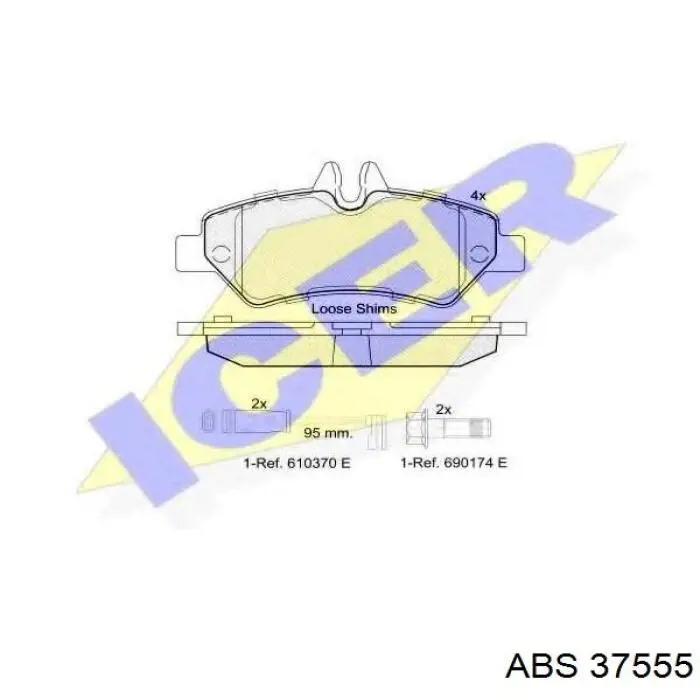 Купити 37555 ABS Задні колодки