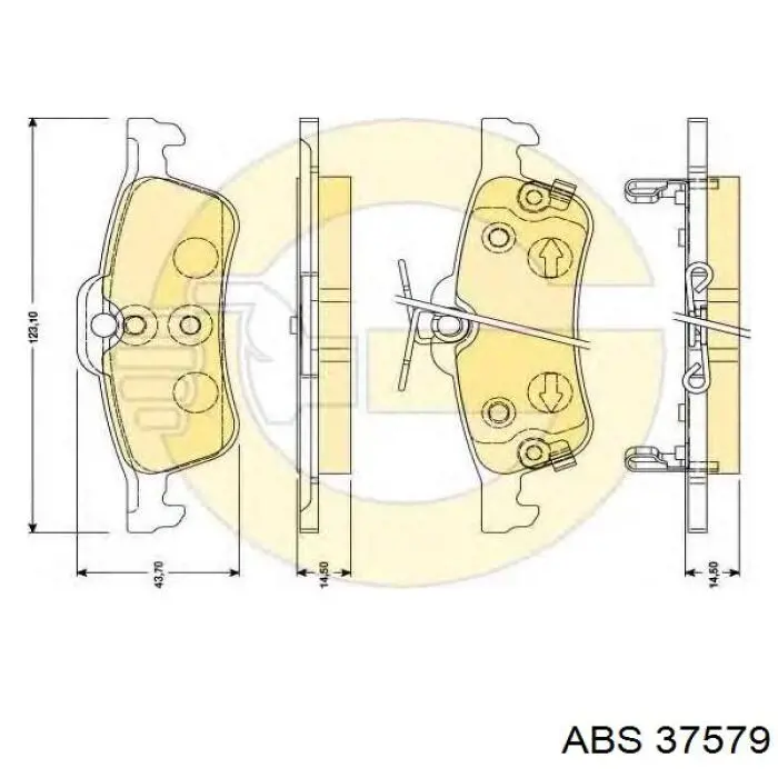 Задні гальмівні колодки 37579 ABS
