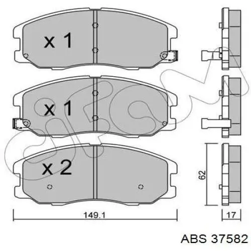 Колодки гальмівні передні, дискові 37582 ABS