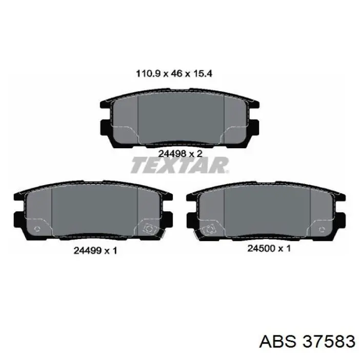 Задні гальмівні колодки ABS 37583 ціна, від 16.05 USD