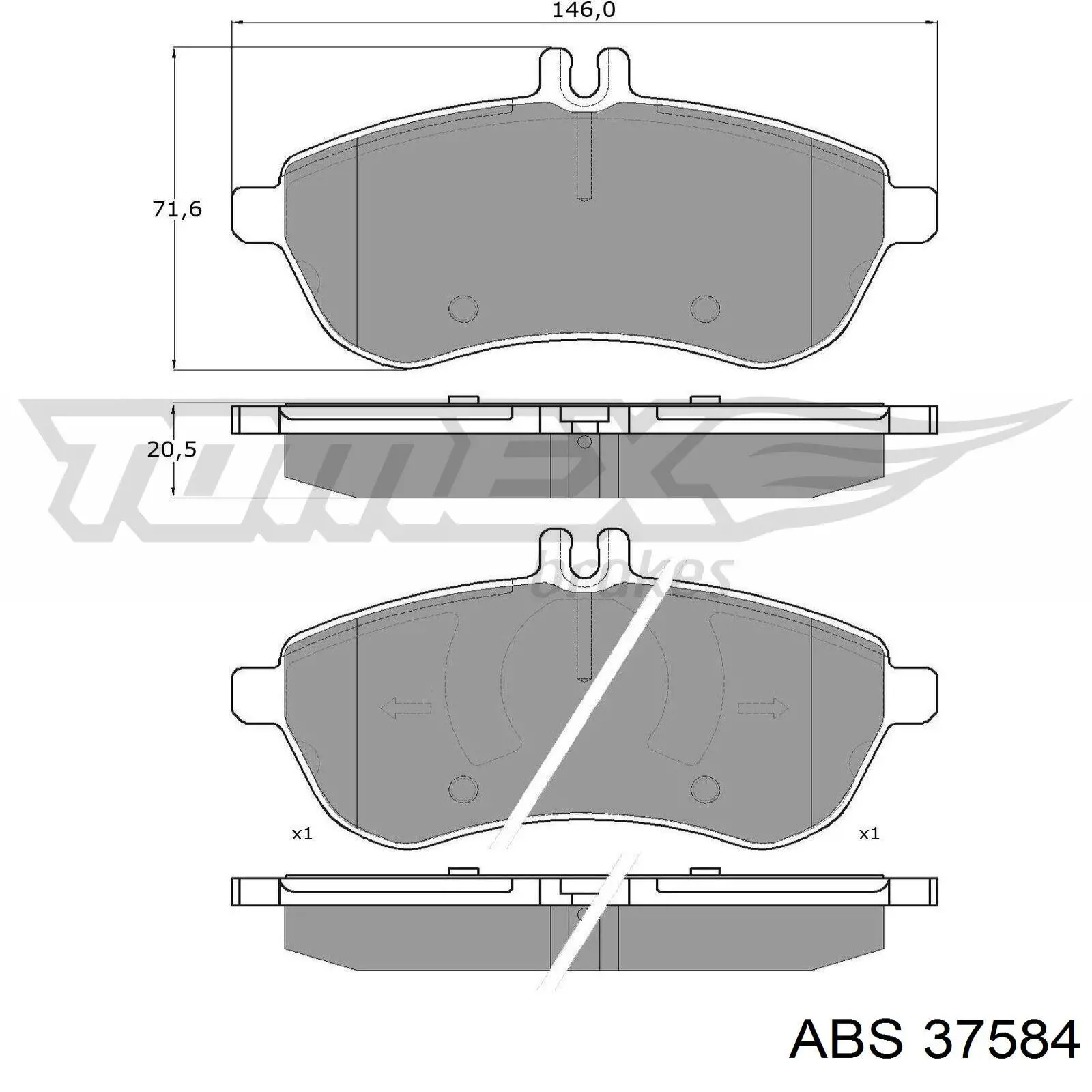 Купити 37584 ABS Колодки гальмівні передні, дискові