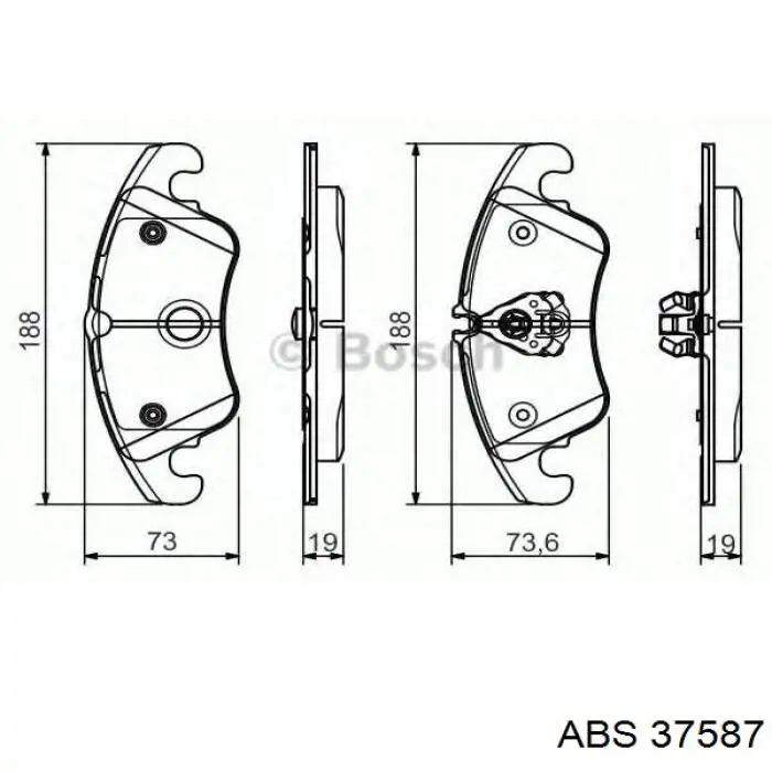 Гальмівні колодки ABS 37587 ціна, від 25.42 USD