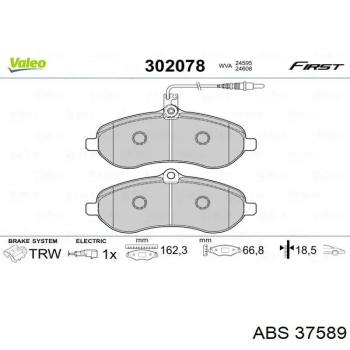 Гальмівні колодки ABS 37589 ціна, від 20.41 USD
