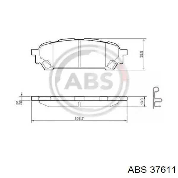 Задні гальмівні колодки ABS 37611 ціна, від 13.49 USD
