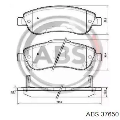 Купити 37650 ABS Колодки гальмівні передні, дискові