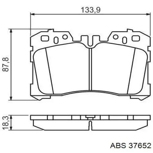 37652 ABS колодки гальмівні передні, дискові