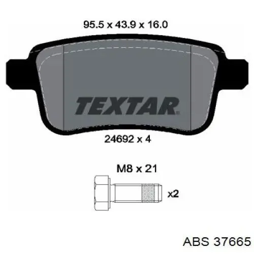 Задні гальмівні колодки ABS 37665 ціна, від 12.63 USD