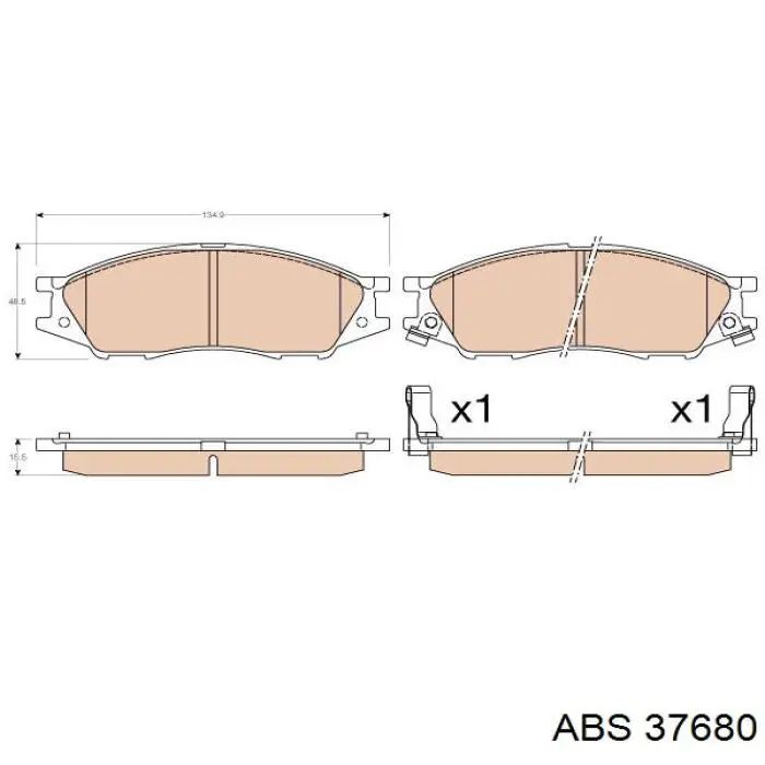 Гальмівні колодки ABS 37680 ціна, від 15.27 USD