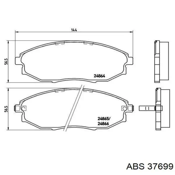 Гальмівні колодки ABS 37699 ціна, від 20.16 USD