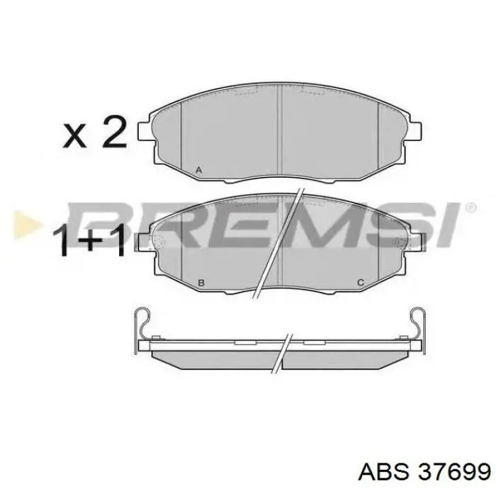 Купити 37699 ABS Колодки гальмівні передні, дискові