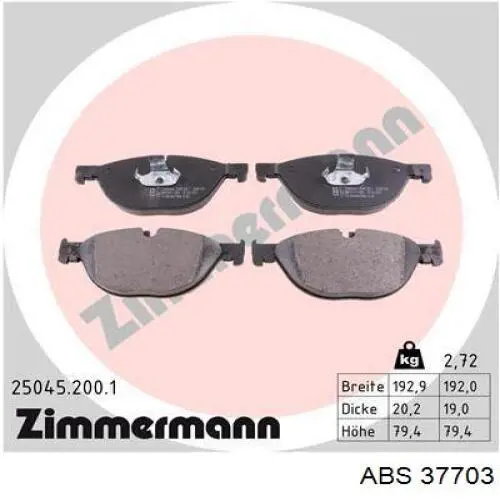 Гальмівні колодки ABS 37703 ціна, від 40.52 USD