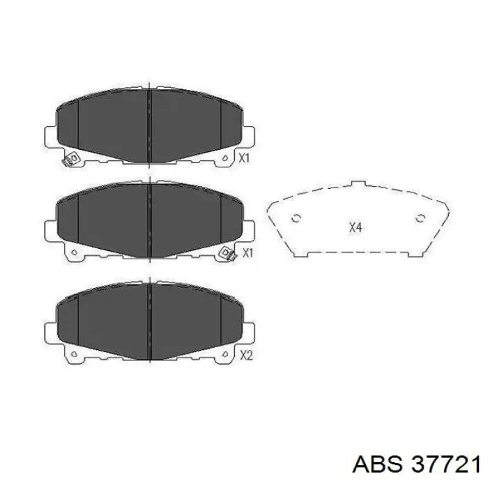 37721 ABS колодки гальмівні передні, дискові