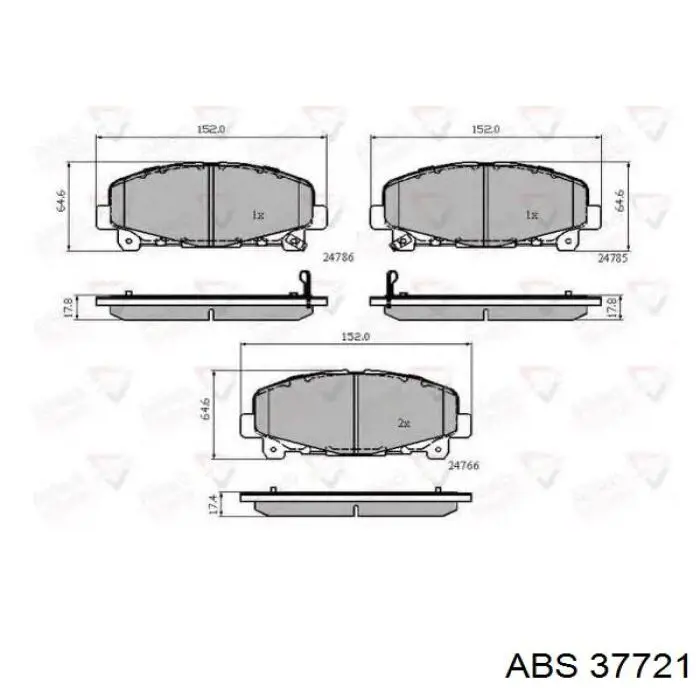 Купити 37721 ABS Колодки гальмівні передні, дискові