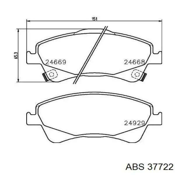 Гальмівні колодки ABS 37722 ціна, від 23.55 USD