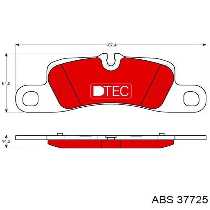 Колодки гальмові задні, дискові 37725 ABS