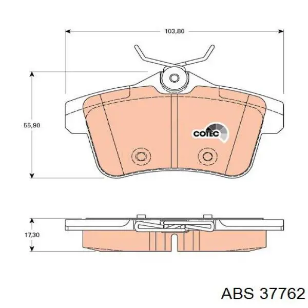 Купити 37762 ABS Задні колодки