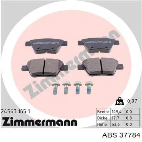 Задні гальмівні колодки ABS 37784 ціна, від 15.42 USD