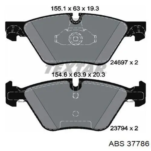 Гальмівні колодки ABS 37786 ціна, від 22.57 USD