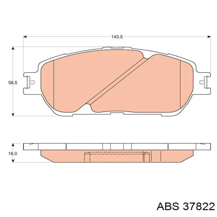 37822 ABS колодки гальмівні передні, дискові