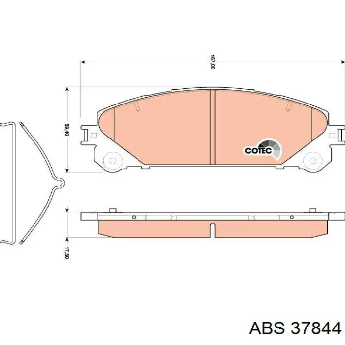 Гальмівні колодки ABS 37844 ціна, від 26.04 USD