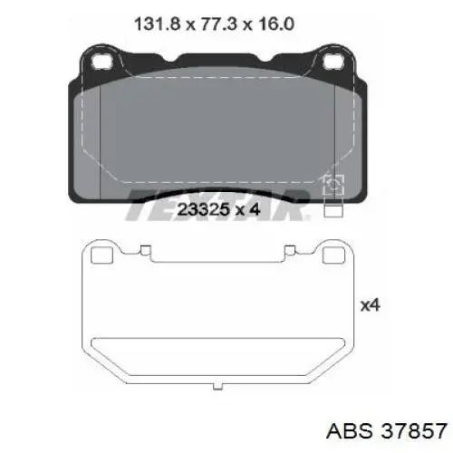 Гальмівні колодки ABS 37857 ціна, від 25.77 USD