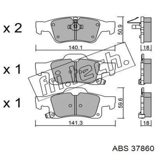 Задні гальмівні колодки ABS 37860 ціна, від 28.72 USD