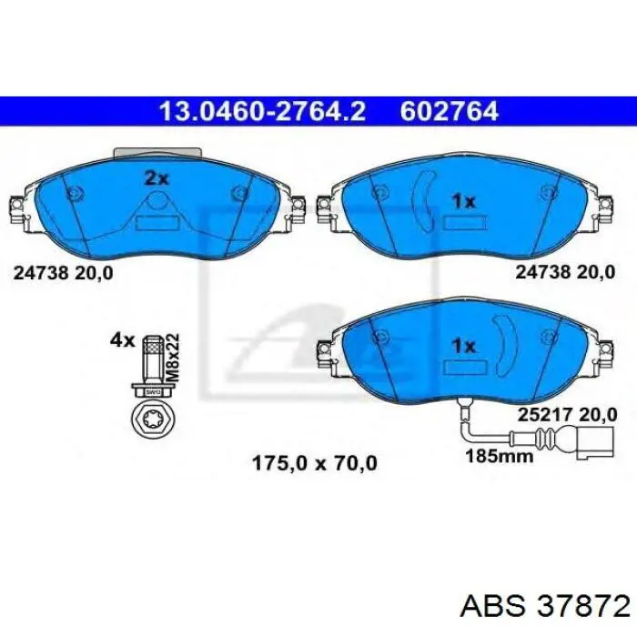 Гальмівні колодки ABS 37872 ціна, від 25.51 USD