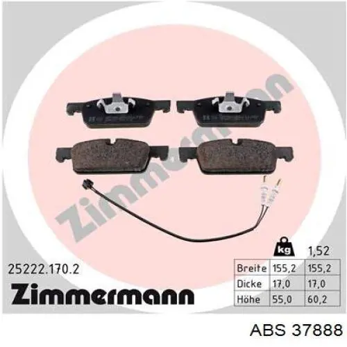 Гальмівні колодки ABS 37888 ціна, від 25.60 USD