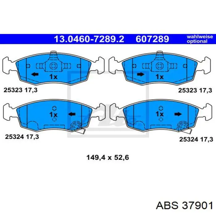 Гальмівні колодки ABS 37901 ціна, від 25.31 USD