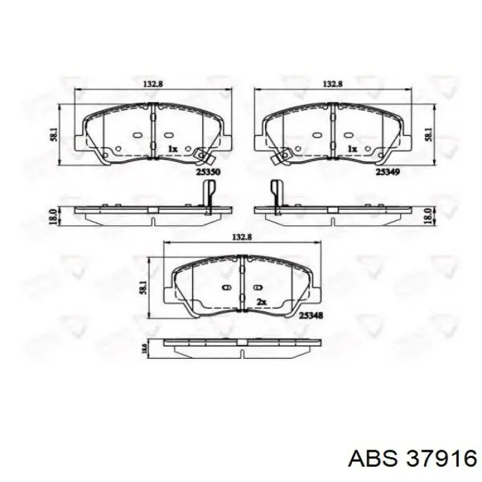 Гальмівні колодки ABS 37916 ціна, від 20.99 USD