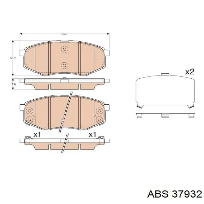 Гальмівні колодки ABS 37932 ціна, від 20.40 USD