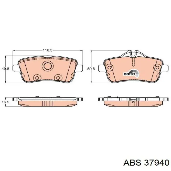 Купити 37940 ABS Задні колодки