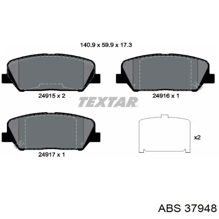 Гальмівні колодки ABS 37948 ціна, від 18.23 USD