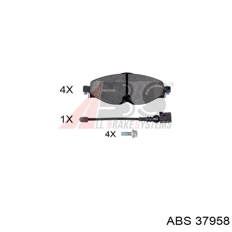 Купити 37958 ABS Колодки гальмівні передні, дискові