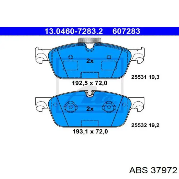 Купити 37972 ABS Колодки гальмівні передні, дискові