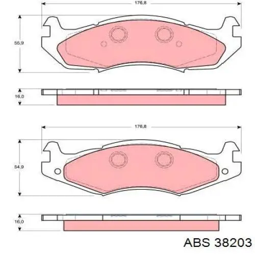 Купити 38203 ABS Колодки гальмівні передні, дискові