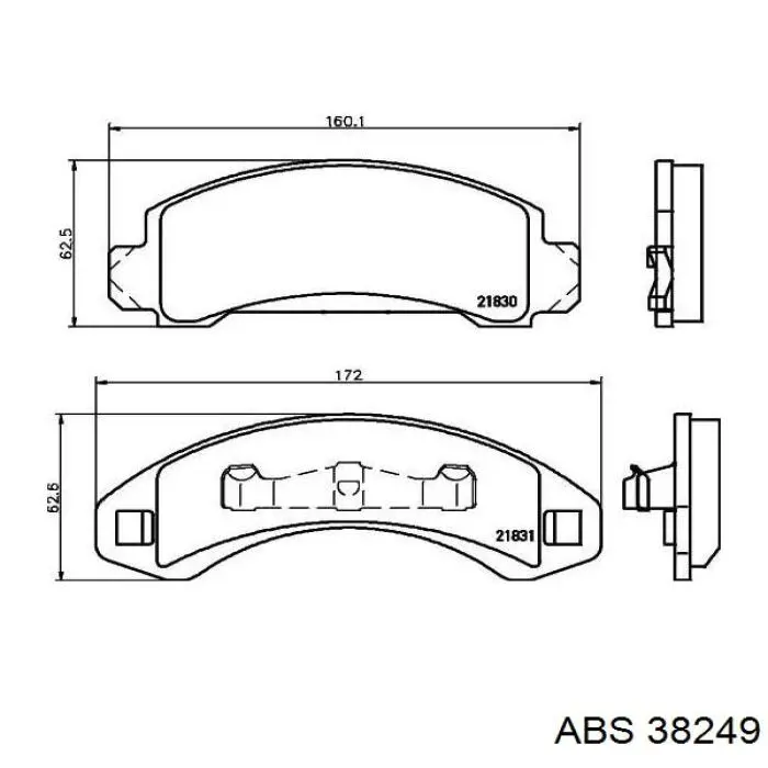 Купити 38249 ABS Колодки гальмівні передні, дискові
