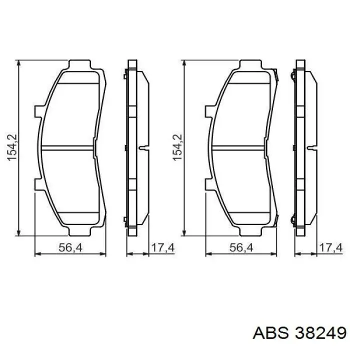 Колодки гальмівні передні, дискові 38249 ABS