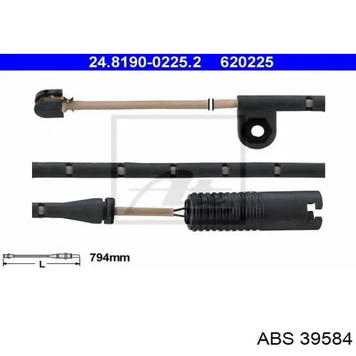 Датчик зносу гальмівних колодок, передній ABS 39584