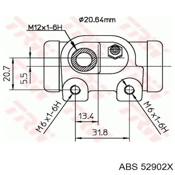 Циліндр гальмівний колісний/робочий, задній ABS 52902X ціна, від 8.31 USD